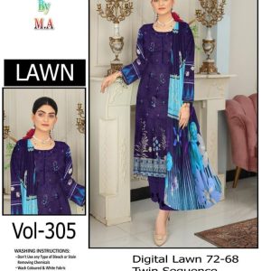 Hoorain’s Radiance: Digital Lawn Twin Sequence & Dupatta